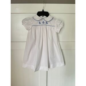 Funtasia Too‎ 4t white dress with sailboat embroidery EUC